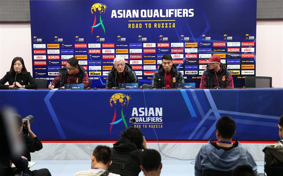 （体育）（4）足球——世预赛：中国队举行赛前新闻发布会